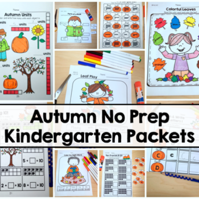 Autumn No Prep Kindergarten Packets