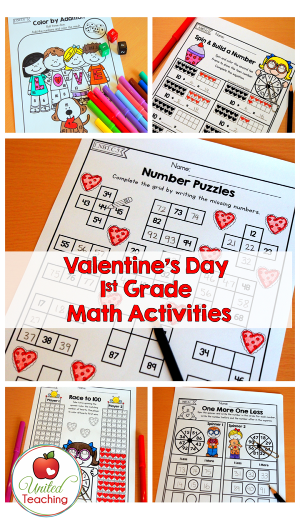 Valentine 1st Math Collage