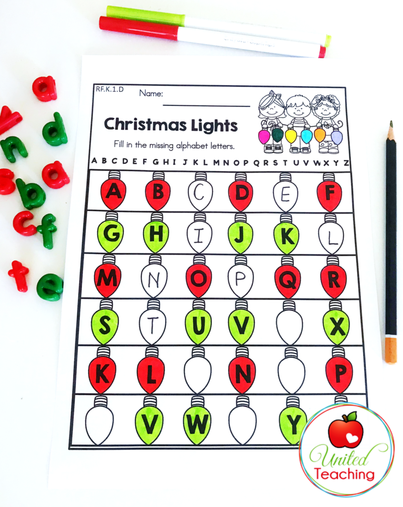 Christmas Lights Alphabet Order