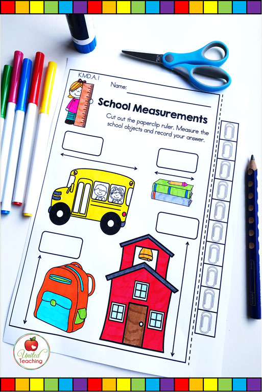Measurement with non-standard units math worksheet