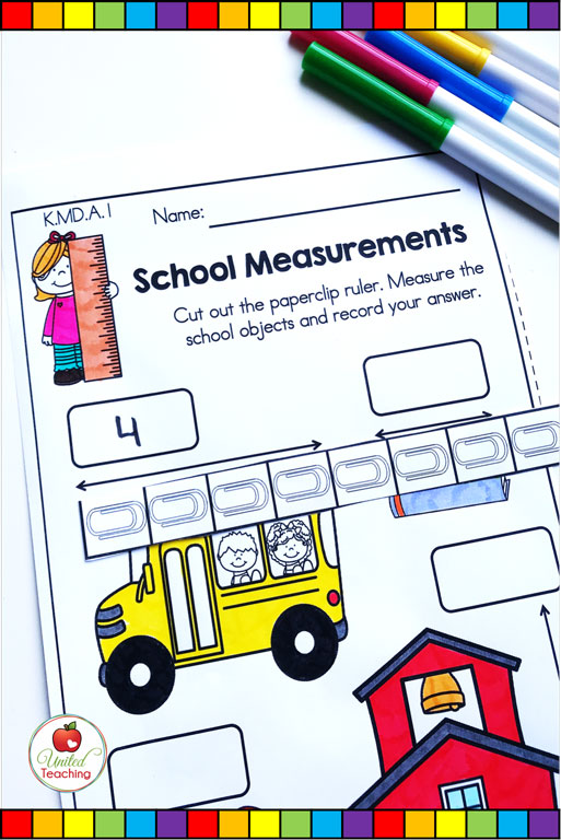 Measurement with non-standard units math worksheet