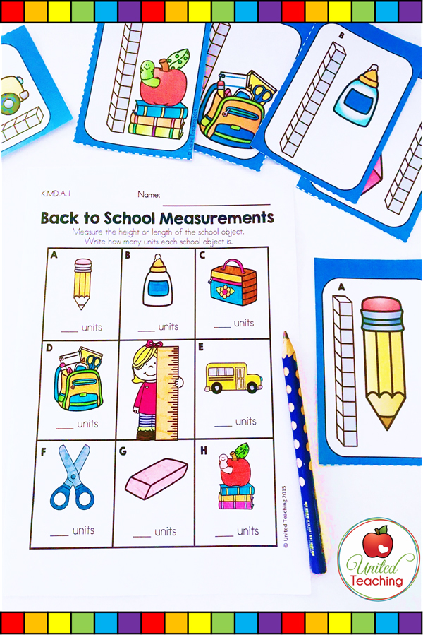 Back to School Non Standard Measurement math center