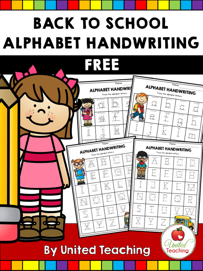 FREE Back to School Alphabet Handwriting Printables