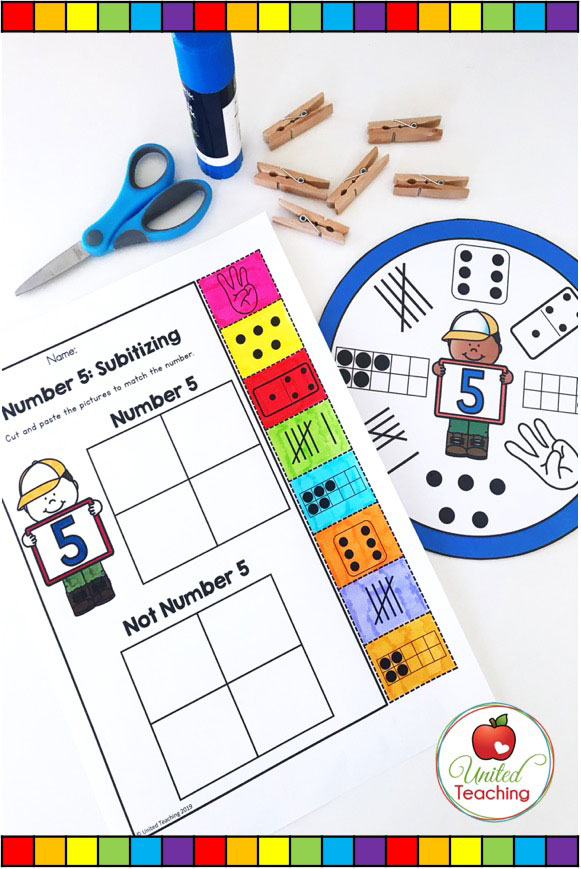 Subitizing clip cards and worksheets for building number sense and subitizing skills.