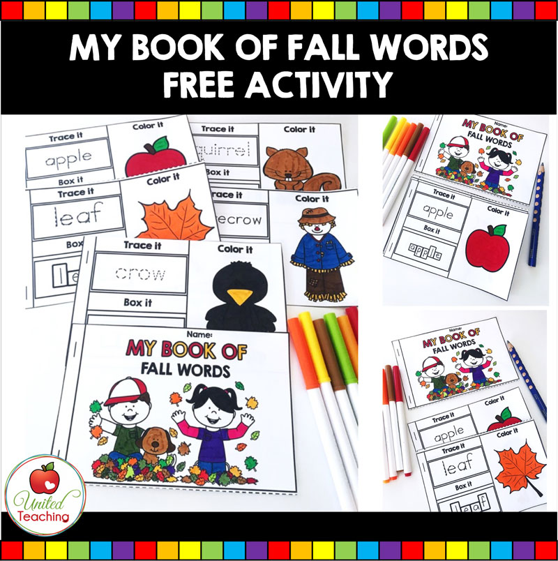 My Book Of Fall Words FREE Printable United Teaching