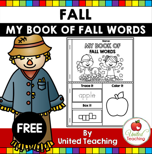 My Book of Fall Words Booklet Printable