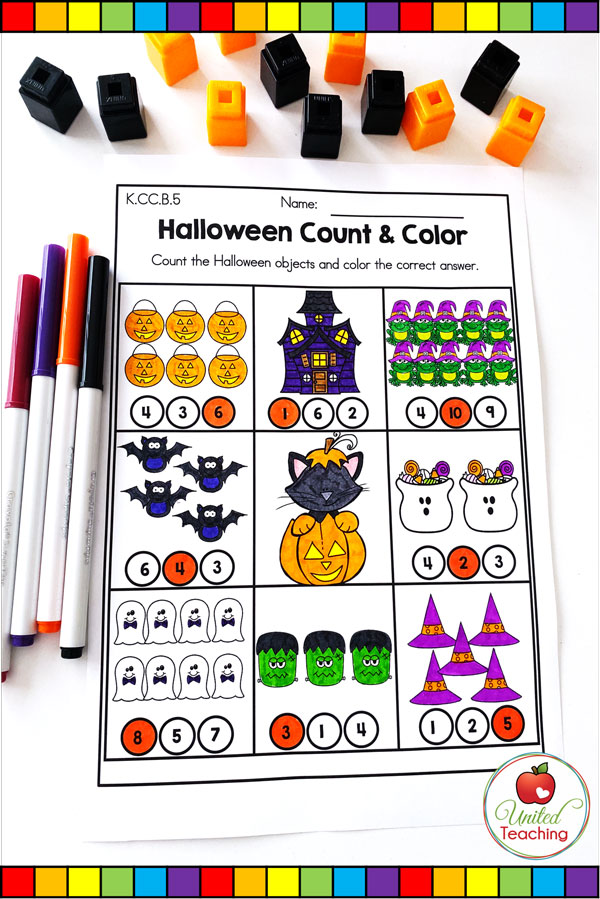 halloween math activities kindergarten united teaching