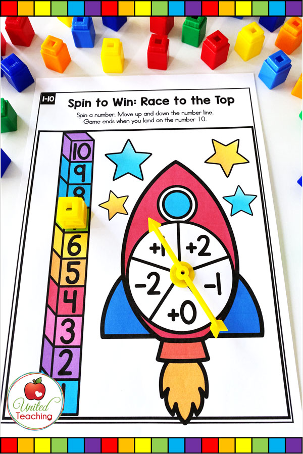 Spin to Win Race to the Top for numbers 1-10 Game