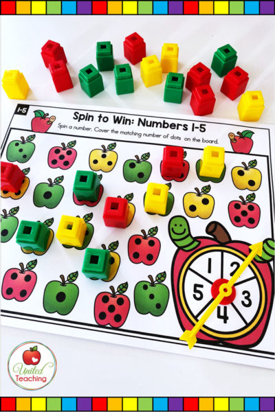 Math Spinner Games for Numbers 1-10 Part 1 - United Teaching