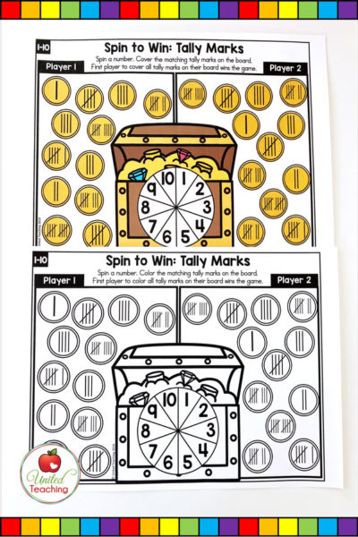 Math Spinner Games for Numbers 1-10 Part 2 - United Teaching