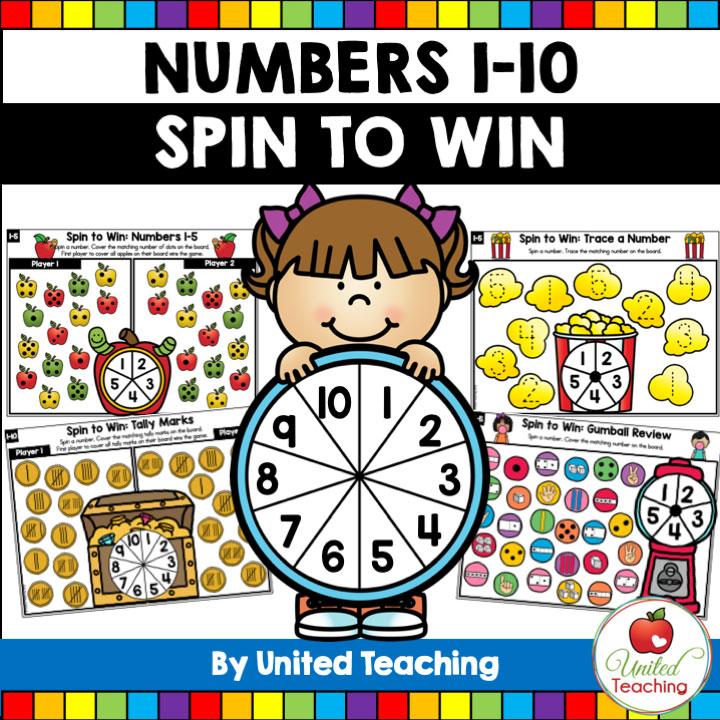 Spin to Win Counting 1-10 Math Games Bundle