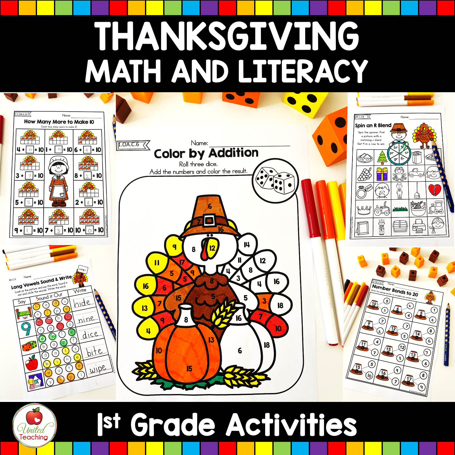 Thanksgiving Worksheets and Activities for 1st Grade