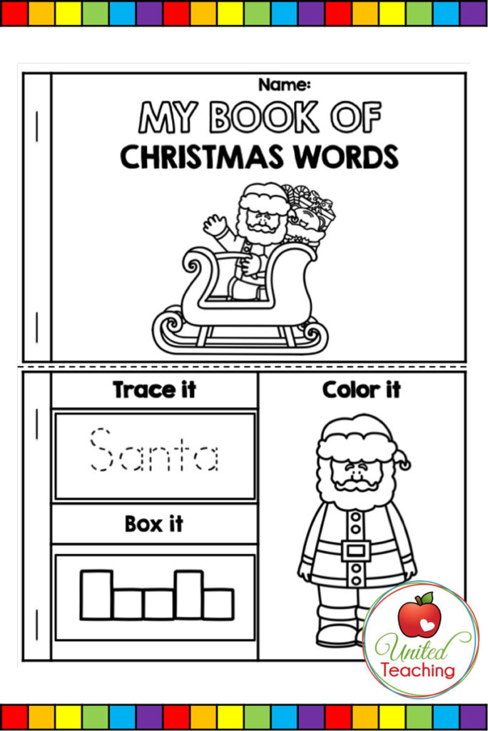 My Book of Christmas Words booklet