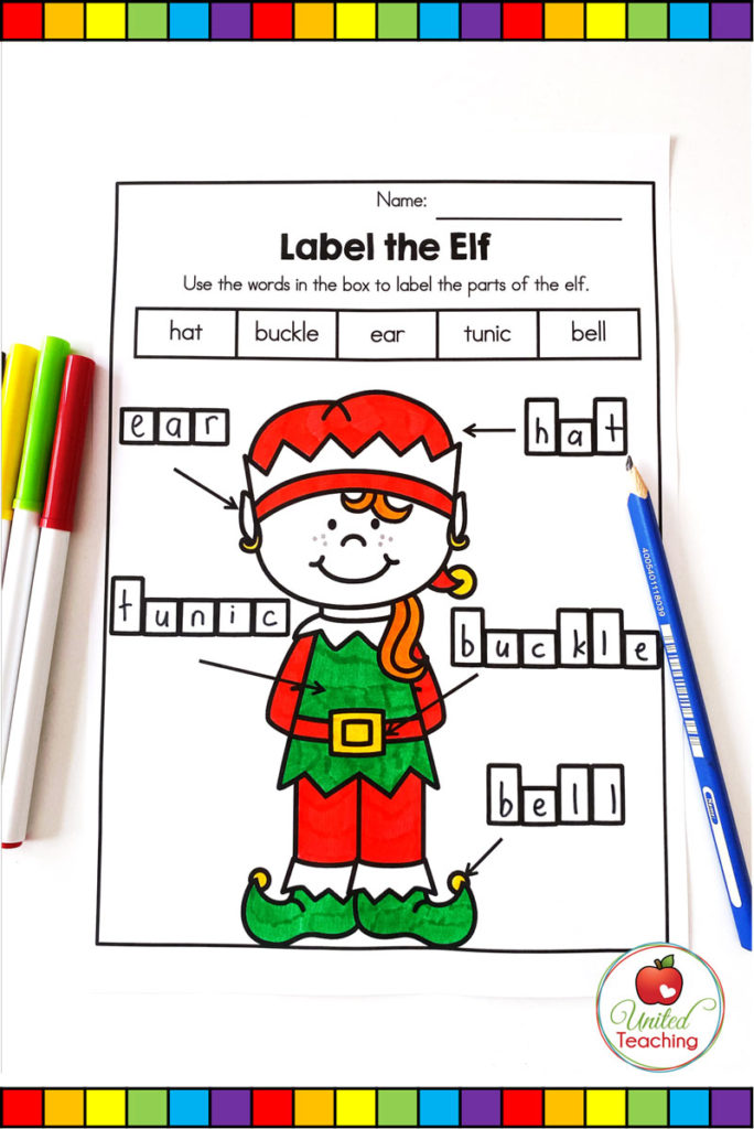 Label the Elf worksheet