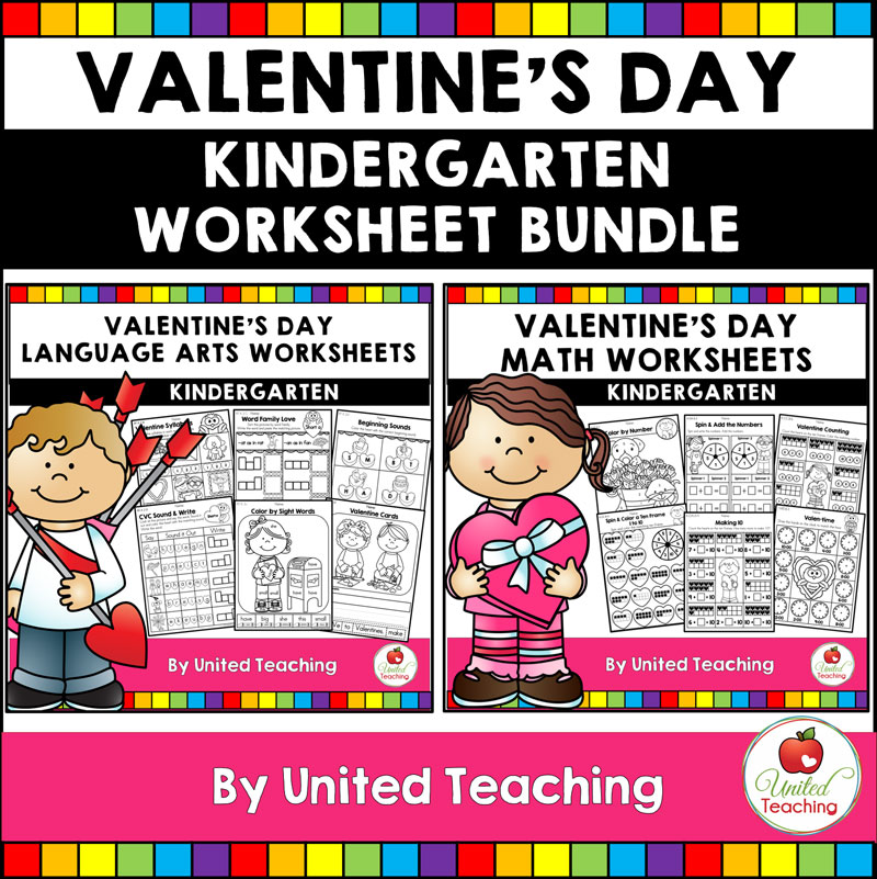 Valentine's Day Math and Literacy Kindergarten Bundle