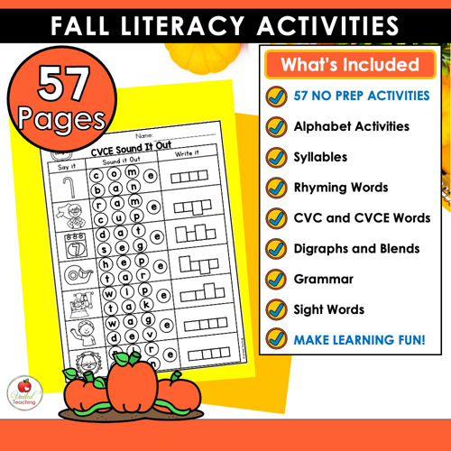 Fall Literacy Activities 1st Grade Packet - Image 2