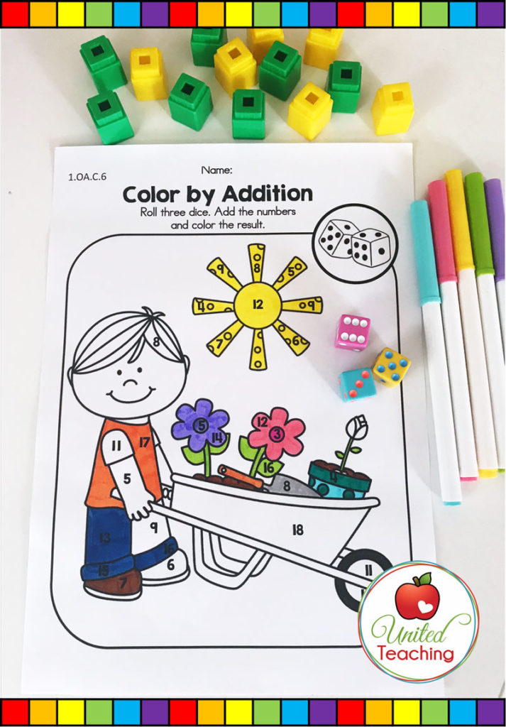 Color by Addition math worksheet