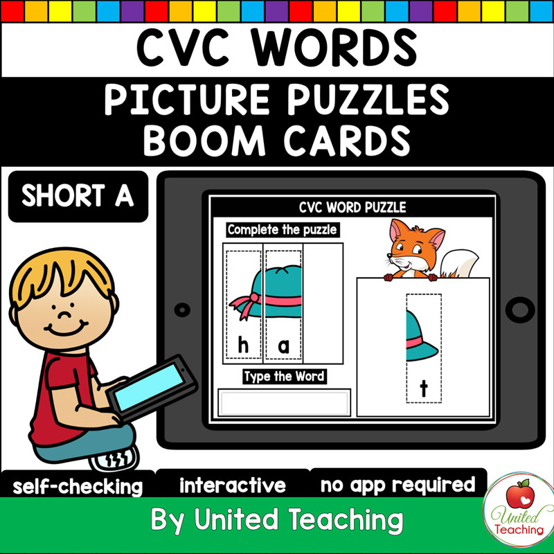 CVC Words Picture Puzzles Short A
