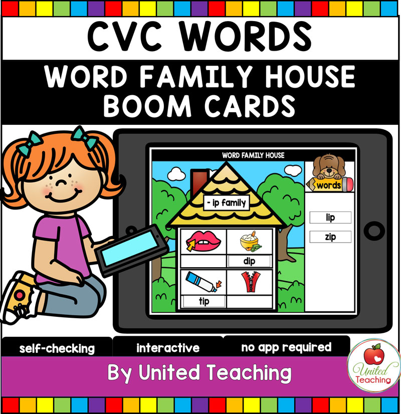 CVC Word Family Houses Boom Cards