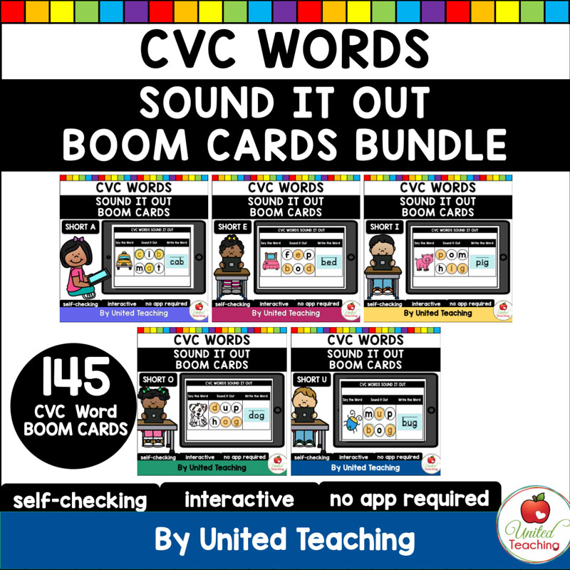 CVC Words Sound It Out Boom Cards Bundle