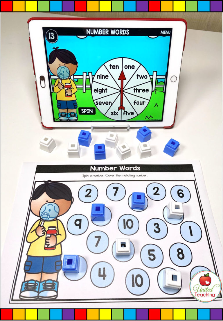 Numbers 1-10 Digital Math Spinner Games - United Teaching