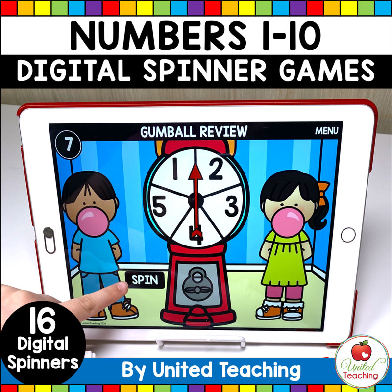 Numbers 1-10 Digital Spinner Games