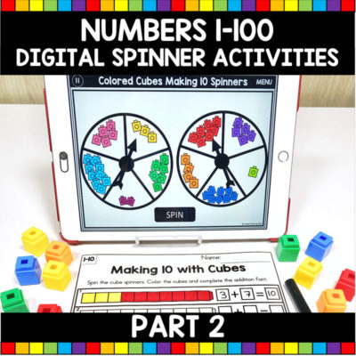 Math Activities with Digital Spinners for Numbers 1-100