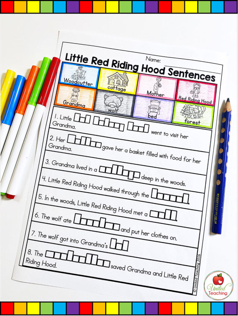 Red Riding Hood Complete the Sentences Activity