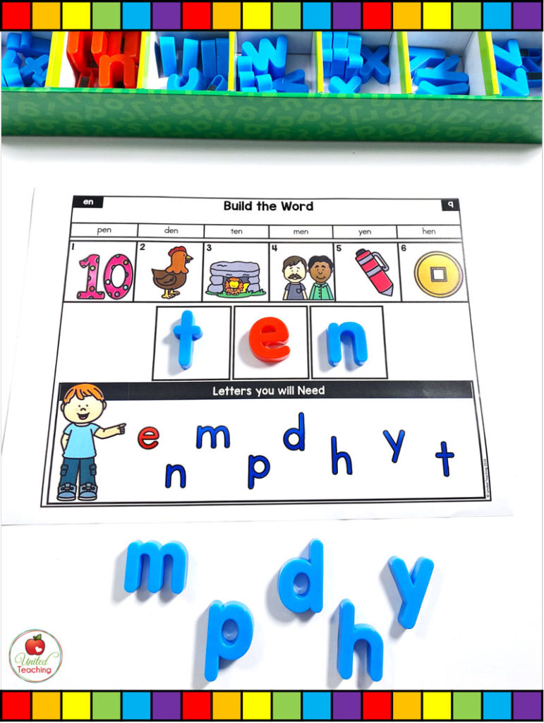 CVC Word Building Mat for Short Vowel Word Families