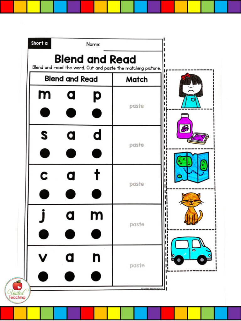 Cvc Worksheets Cut And Paste Pdf - WorkSheets for Kids