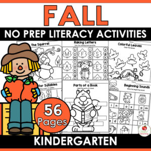 Fall Literacy Activities Kindergarten Packet