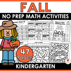 Fall Math Activities Kindergarten Packet