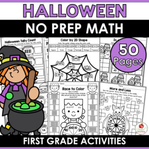 Halloween Math Worksheets for 1st Grade