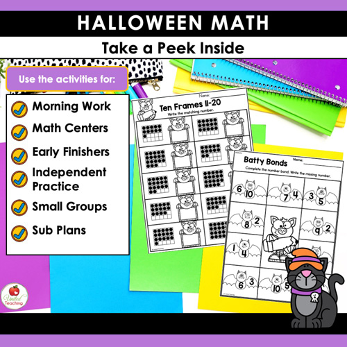 Halloween Math Activities Kindergarten Packet - Image 3