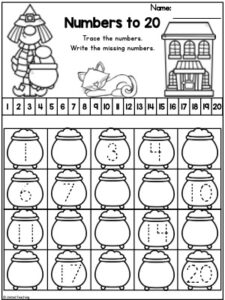 Number order Halloween worksheet