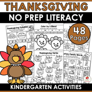 Thanksgiving Literacy Activities for Kindergarten