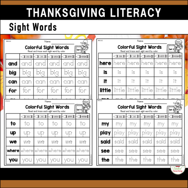 Thanksgiving Sight Word Activities