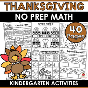 Thanksgiving Math Activities Kindergarten Packet