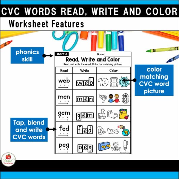CVC Words Read Write and Color - Image 7