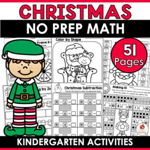 Christmas Math Worksheets for Kindergarten