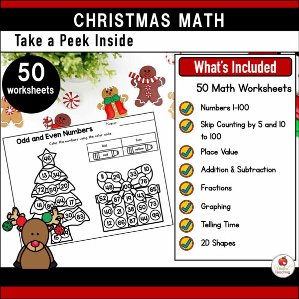 Christmas Math and Literacy Activities 1st Grade Bundle - Image 3