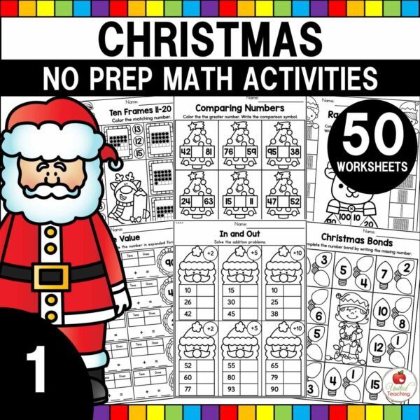 Christmas Math Activities for 1st Grade Cover