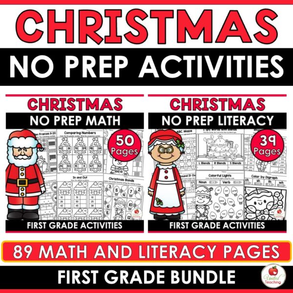 Christmas Math and Literacy Activities for 1st Grade