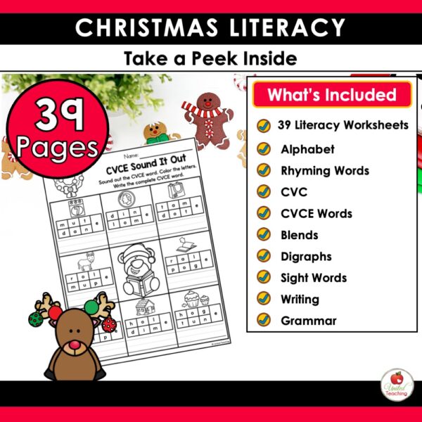Holiday Math and Literacy Activities Bundle for 1st Grade - Image 12