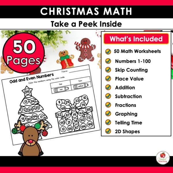 Holiday Math and Literacy Activities Bundle for 1st Grade - Image 14