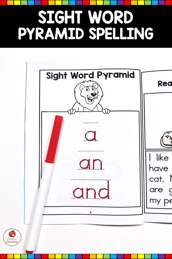 Sight Word Pyramid Spelling Activity from Sight Word Activity Book