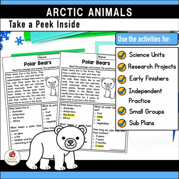 Polar Animals Activities Packet - Image 3