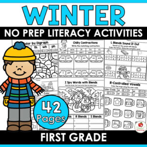 Winter Literacy Worksheets for 1st Grade