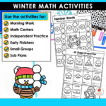 Winter Math Worksheets Kindergarten Packet - United Teaching