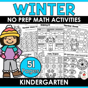 Winter Math Worksheets for Kindergarten